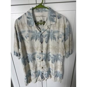 Tommy Bahama 100% Silk Hawaiian Camp Floral Button Up Mens Large